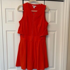 Athleta Vibrant Orange Zip-Front Mini Dress
